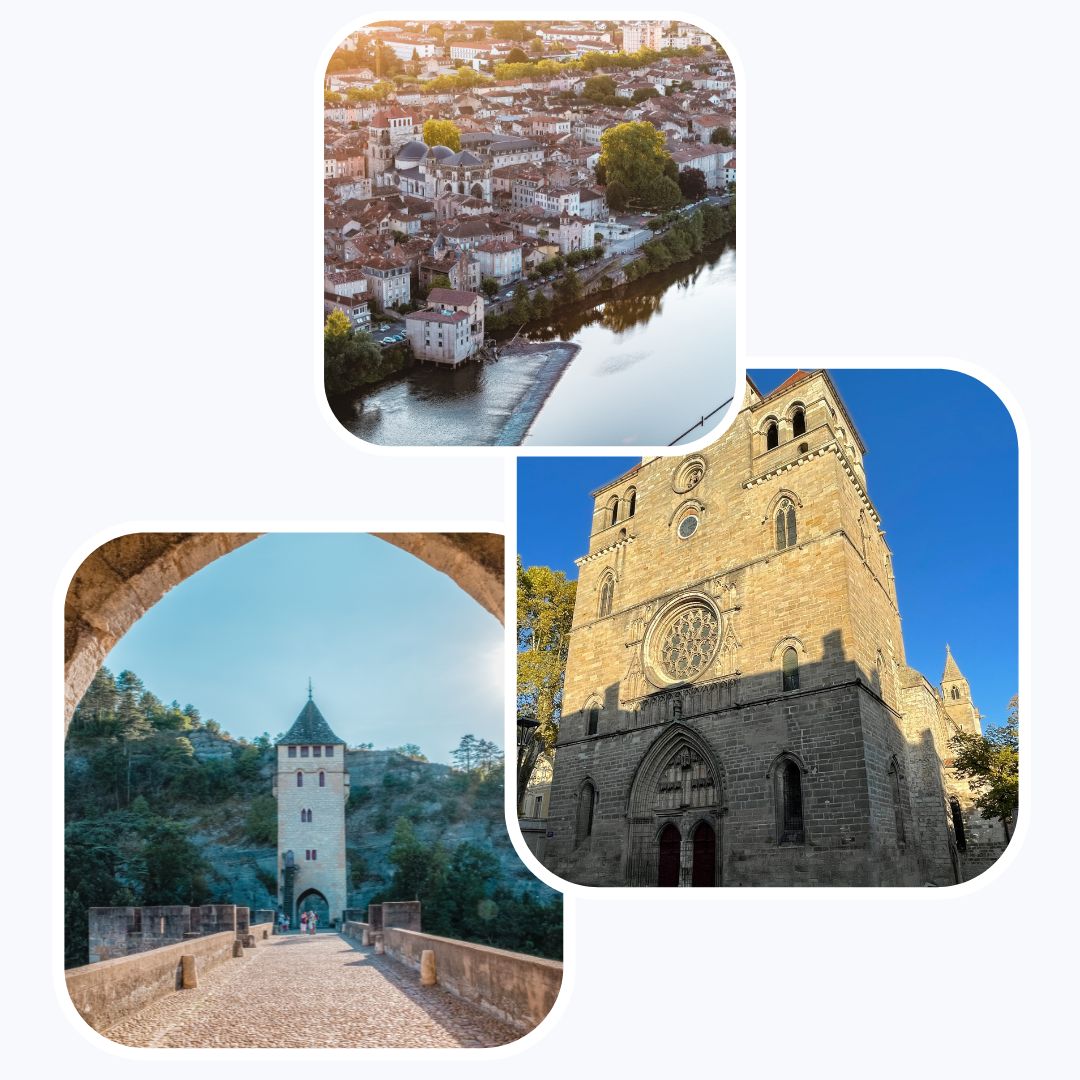 Mosaïque d'images sur la ville de Cahors