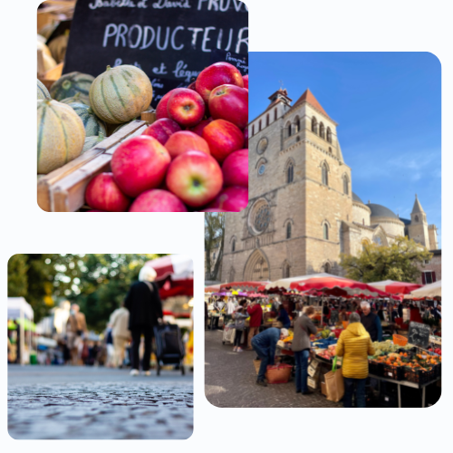 Mosaïques de photos du marché de Cahors